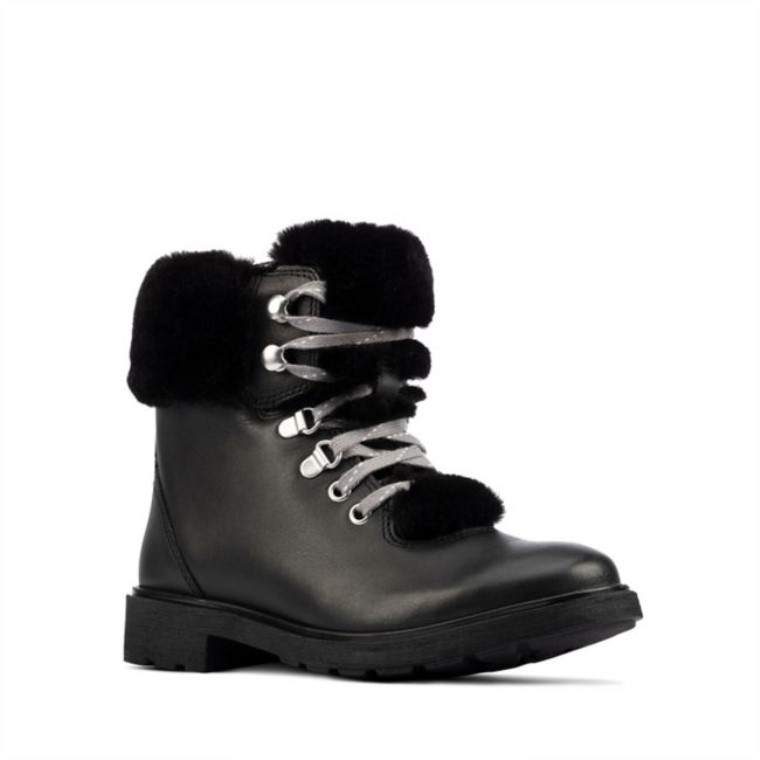 Clarks Cuero Negro Astrol Excursionista Niño Cuero Negro