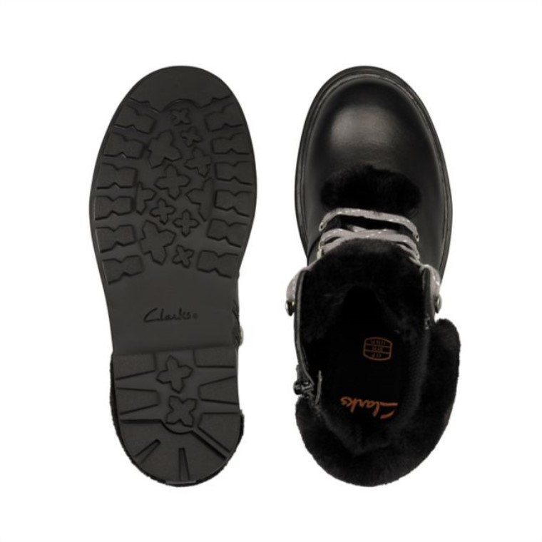 Clarks Cuero Negro Astrol Excursionista Niño Cuero Negro