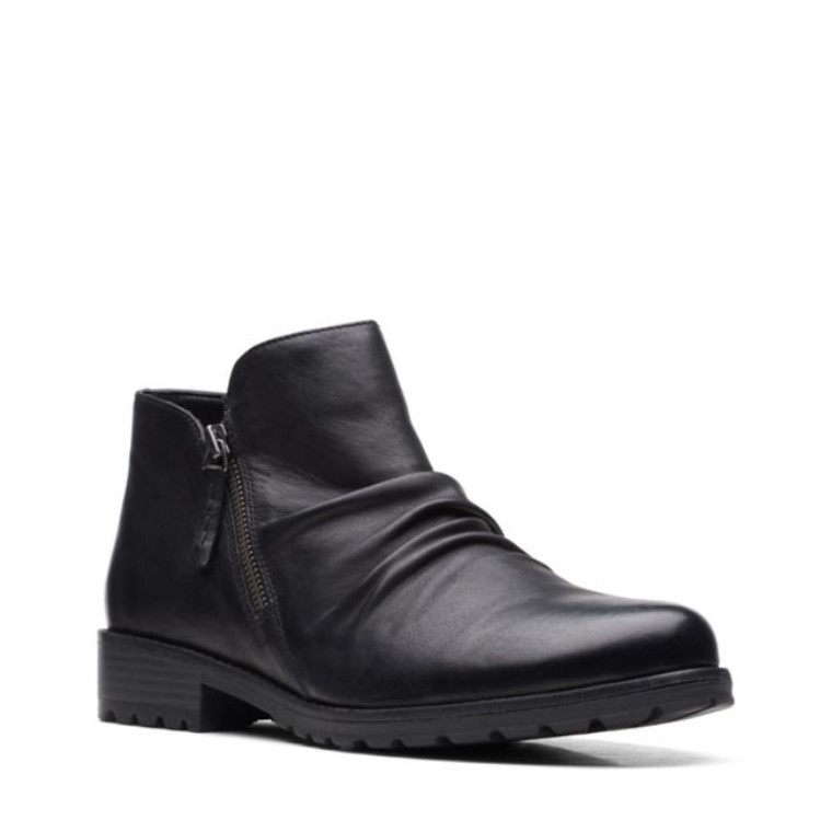 Cuero Negro Clarks Cremallera Clarkwell Cuero Negro