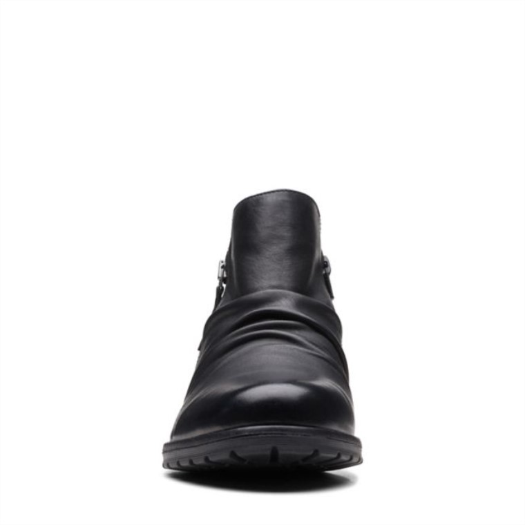 Cuero Negro Clarks Cremallera Clarkwell Cuero Negro