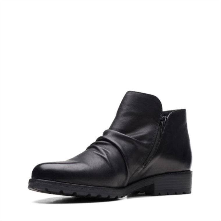 Cuero Negro Clarks Cremallera Clarkwell Cuero Negro