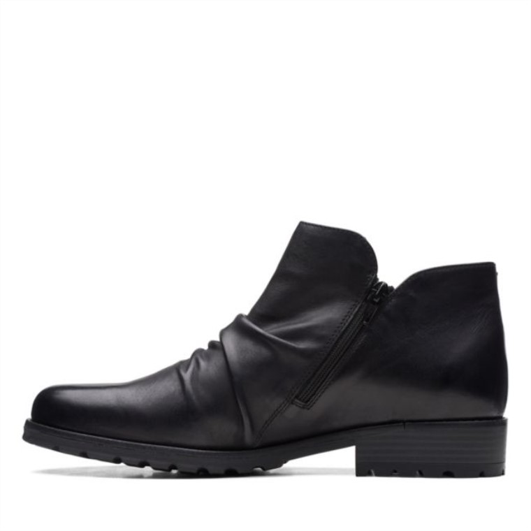 Cuero Negro Clarks Cremallera Clarkwell Cuero Negro