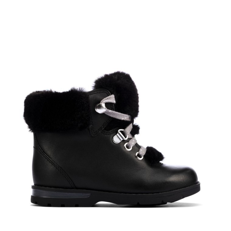 Clarks Cuero Negro Dabi Excursionista Niño Cuero Negro