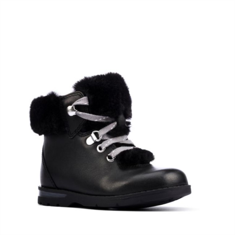 Clarks Cuero Negro Dabi Excursionista Niño Cuero Negro