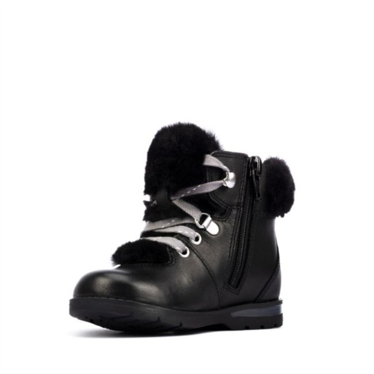 Clarks Cuero Negro Dabi Excursionista Niño Cuero Negro