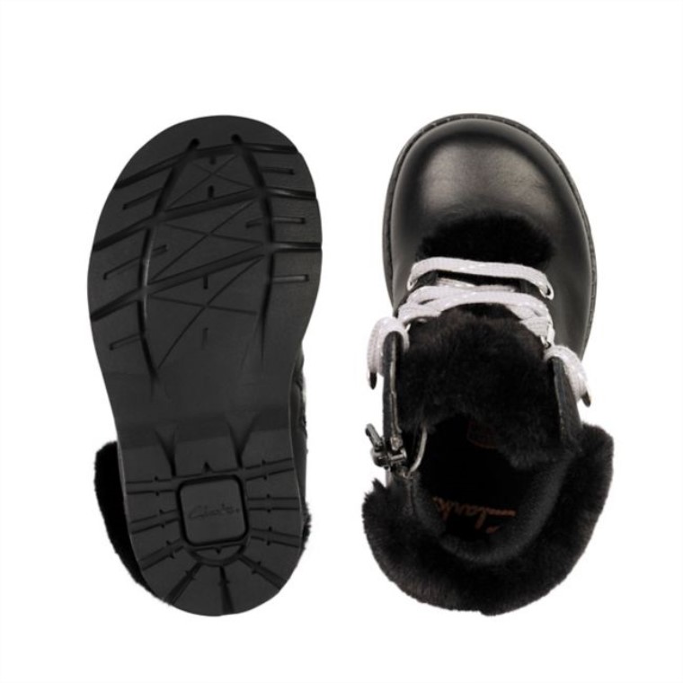Clarks Cuero Negro Dabi Excursionista Niño Cuero Negro