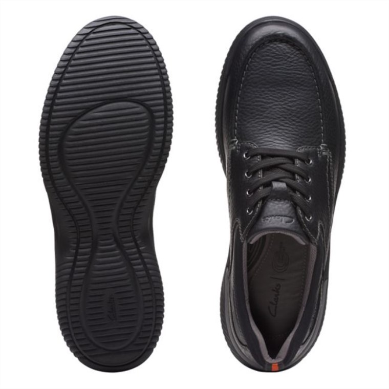 Cuero Negro Clarks Borde Donaway Cuero Negro