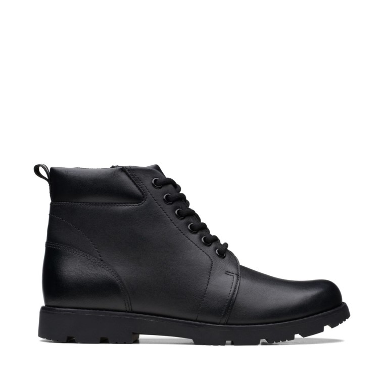 Clarks Cuero Negro Heath Mid Juvenil Cuero Negro
