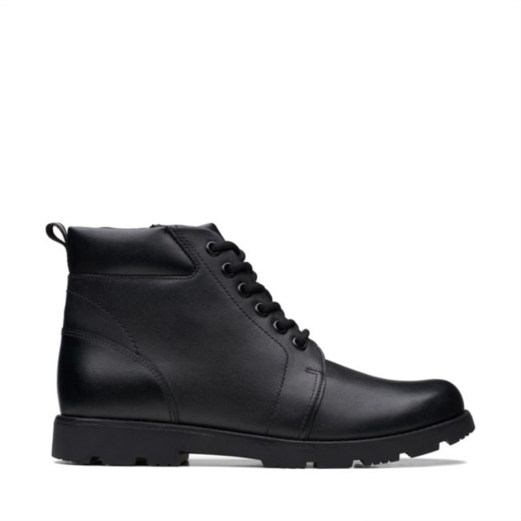 Clarks Cuero Negro Heath Mid Juvenil Cuero Negro