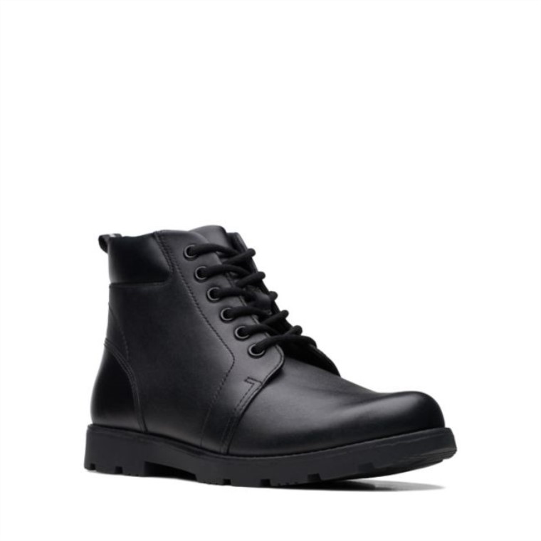 Clarks Cuero Negro Heath Mid Juvenil Cuero Negro