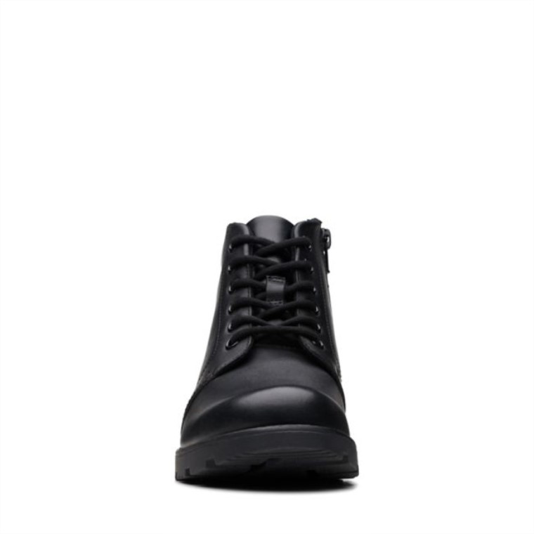 Clarks Cuero Negro Heath Mid Juvenil Cuero Negro