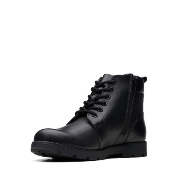 Clarks Cuero Negro Heath Mid Juvenil Cuero Negro