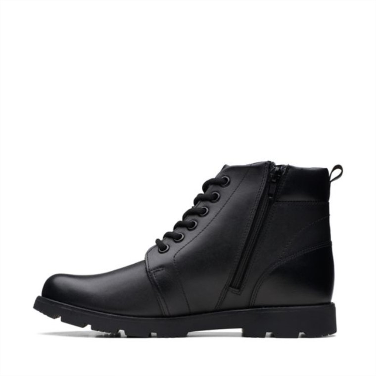 Clarks Cuero Negro Heath Mid Juvenil Cuero Negro