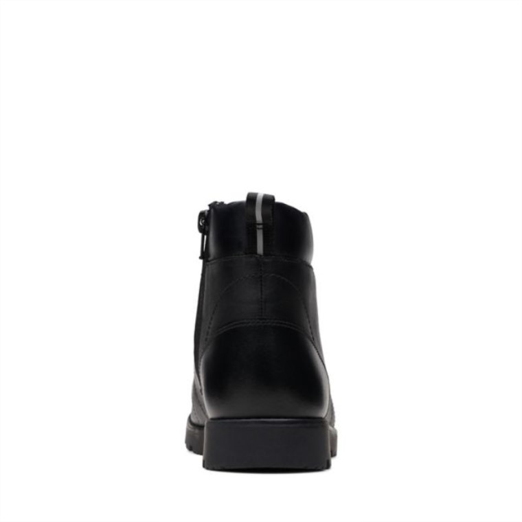Clarks Cuero Negro Heath Mid Juvenil Cuero Negro