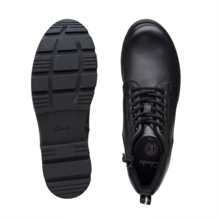 Clarks Cuero Negro Heath Mid Juvenil Cuero Negro