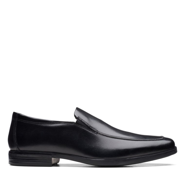 Cuero Negro Clarks Borde Howard Cuero Negro
