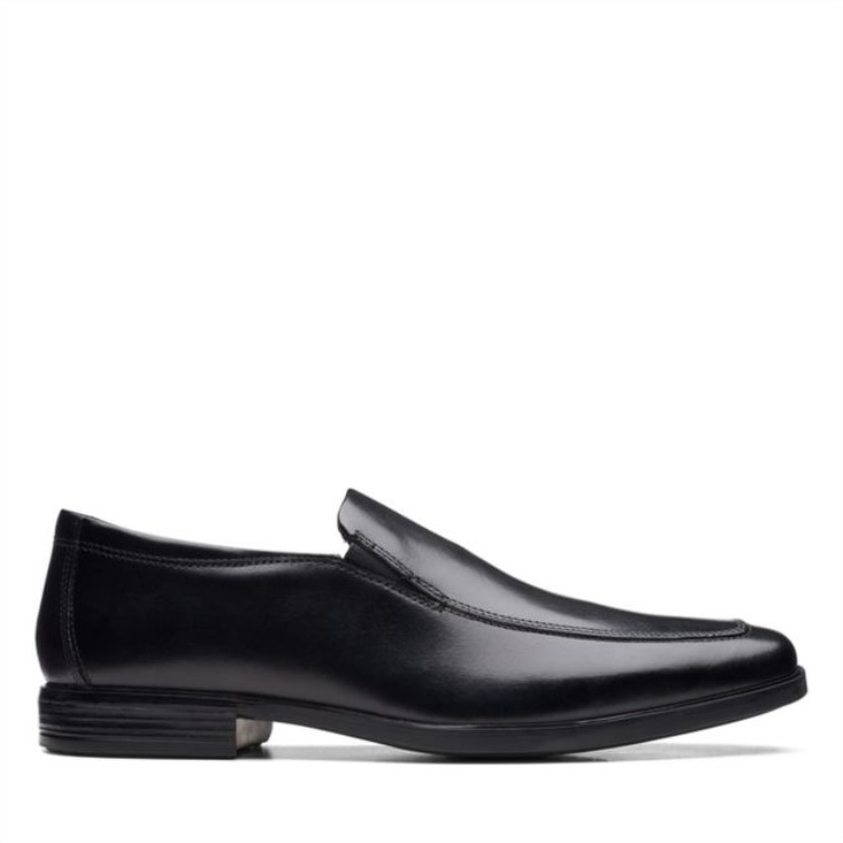 Cuero Negro Clarks Borde Howard Cuero Negro