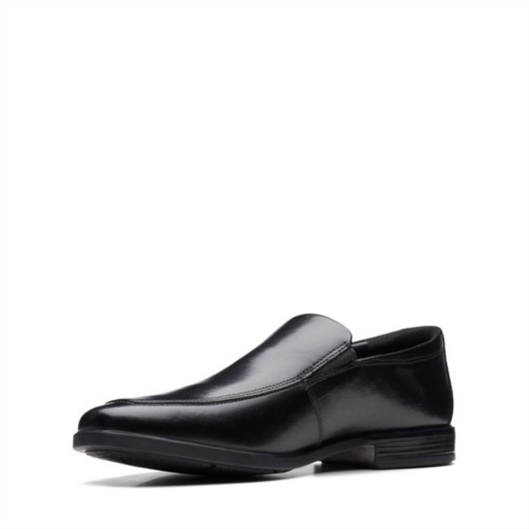 Cuero Negro Clarks Borde Howard Cuero Negro