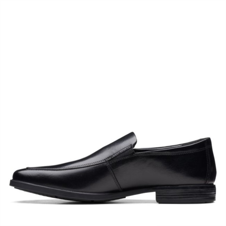 Cuero Negro Clarks Borde Howard Cuero Negro