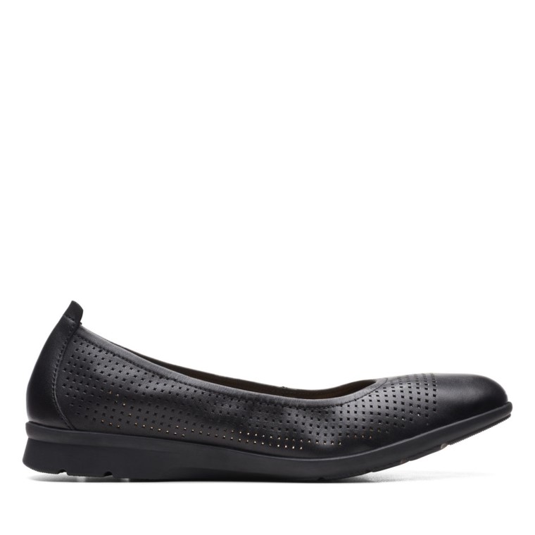 Clarks Cuero Negro Jenette Facilidad Cuero Negro