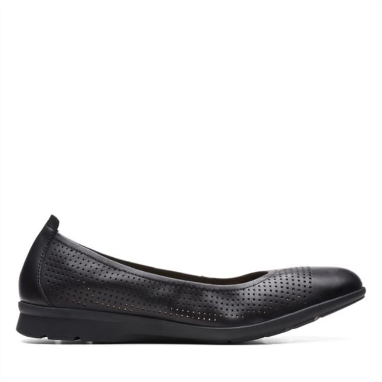 Clarks Cuero Negro Jenette Facilidad Cuero Negro