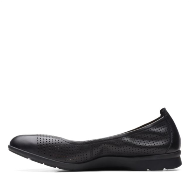 Clarks Cuero Negro Jenette Facilidad Cuero Negro