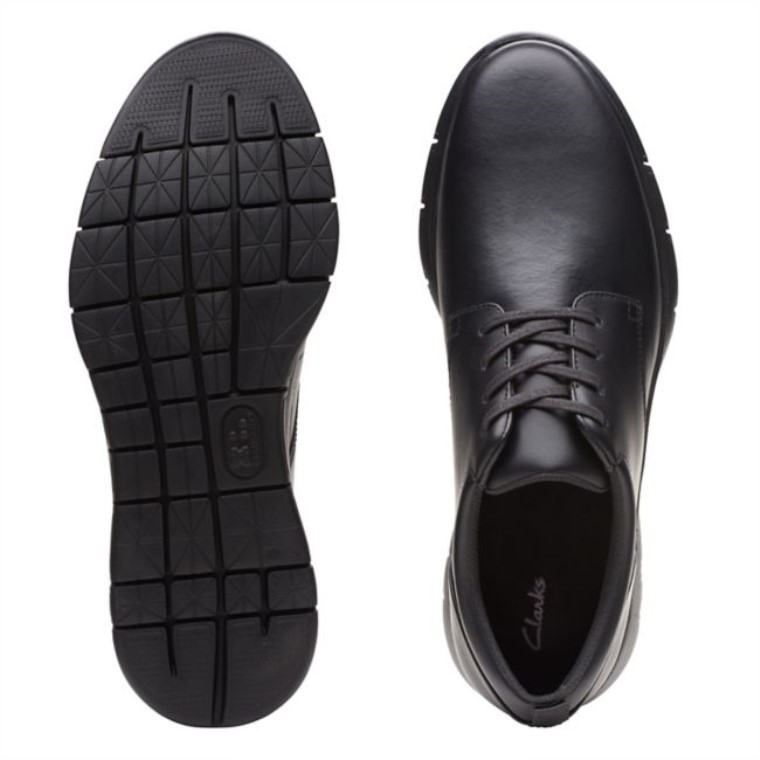 Clarks Cuero Negro Lt Corbata Cuero Negro