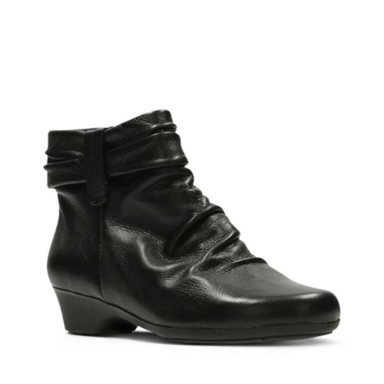 Clarks Cuero Negro Matrona Ella Cuero Negro