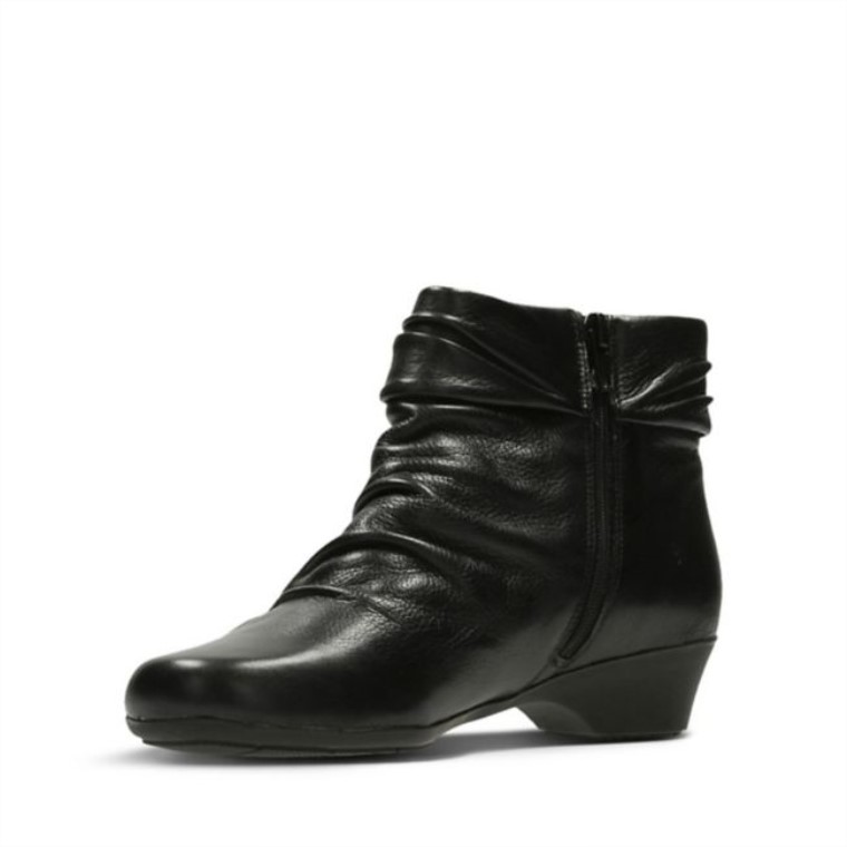 Clarks Cuero Negro Matrona Ella Cuero Negro