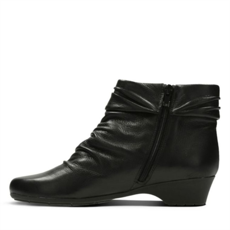 Clarks Cuero Negro Matrona Ella Cuero Negro