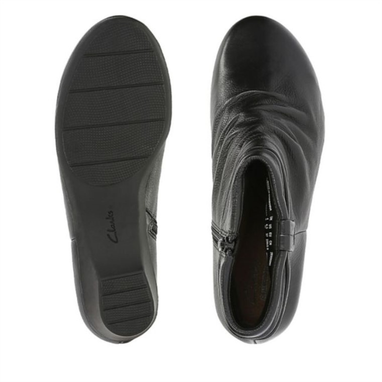 Clarks Cuero Negro Matrona Ella Cuero Negro