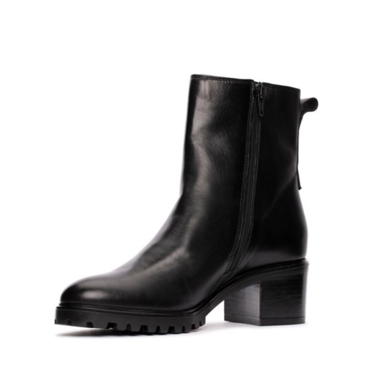 Clarks Cuero Negro Cremallera Meraleigh Cuero Negro