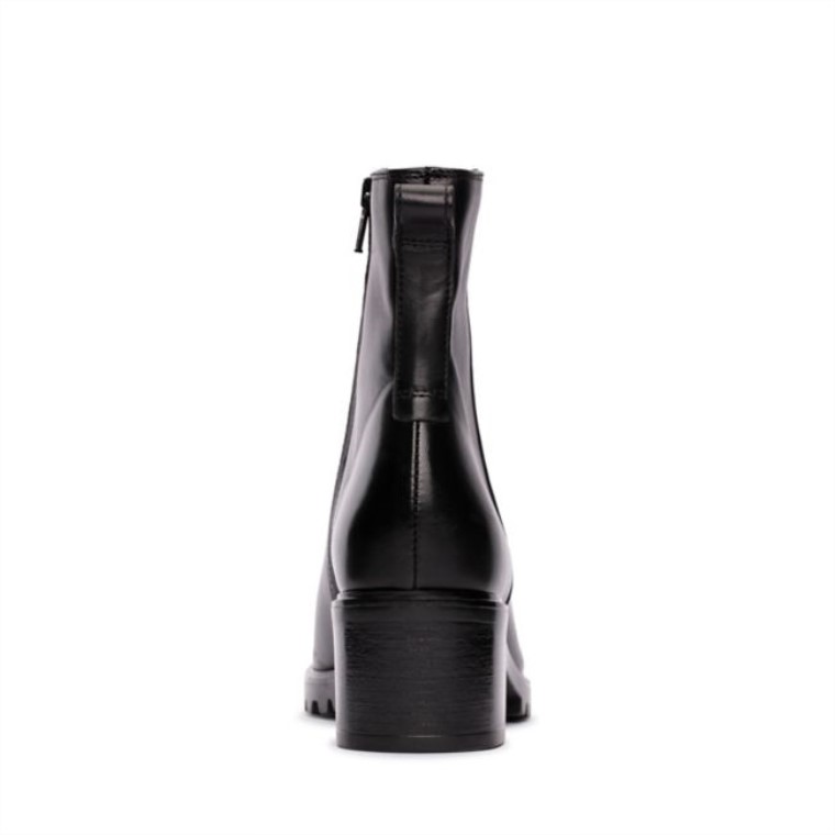 Clarks Cuero Negro Cremallera Meraleigh Cuero Negro