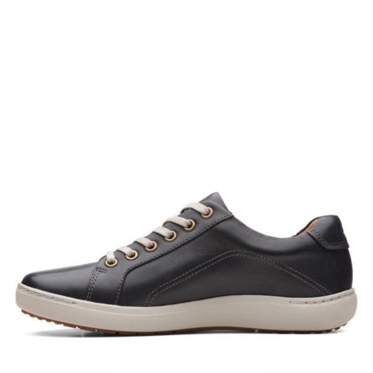 Clarks Cuero Negro Nalle Encaje Cuero Negro