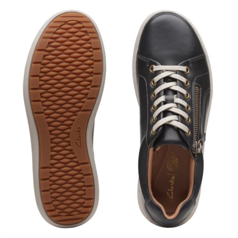 Clarks Cuero Negro Nalle Encaje Cuero Negro