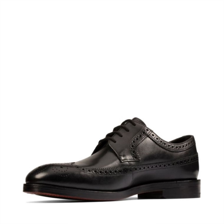 Clarks Cuero Negro Oliver Wing Cuero Negro