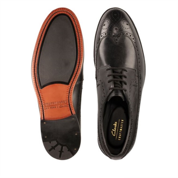 Clarks Cuero Negro Oliver Wing Cuero Negro