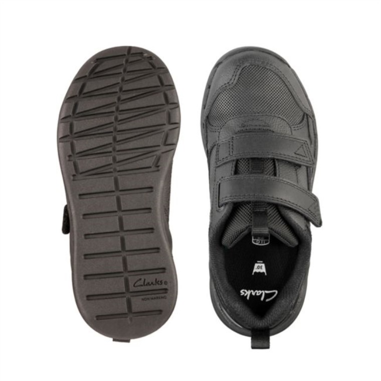 Clarks Cuero Negro Orbit Sprint Niño Cuero Negro
