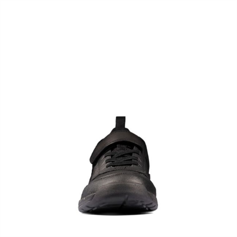 Clarks Cuero Negro Orbit Sprint Juvenil Cuero Negro