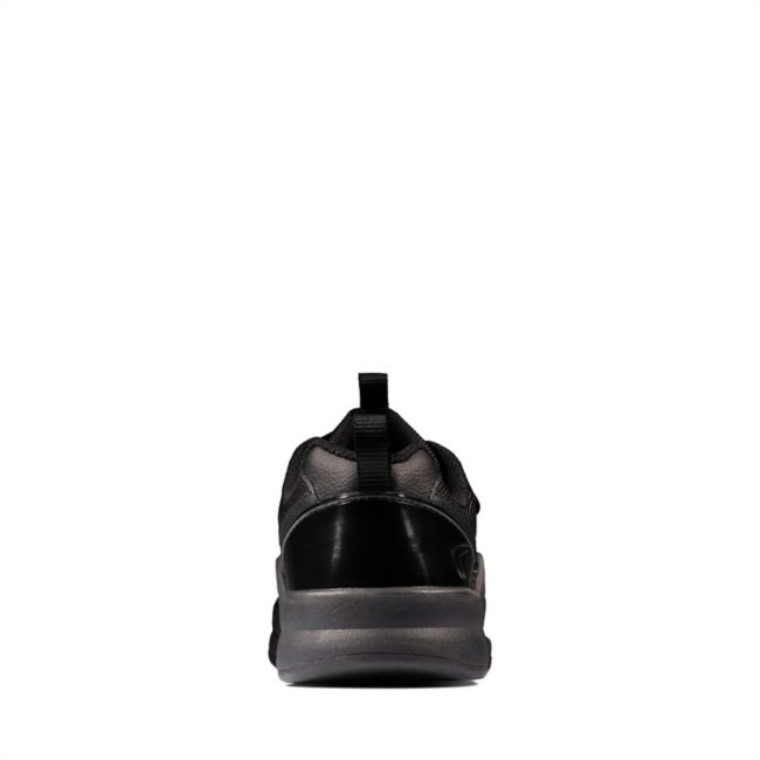 Clarks Cuero Negro Orbit Sprint Juvenil Cuero Negro