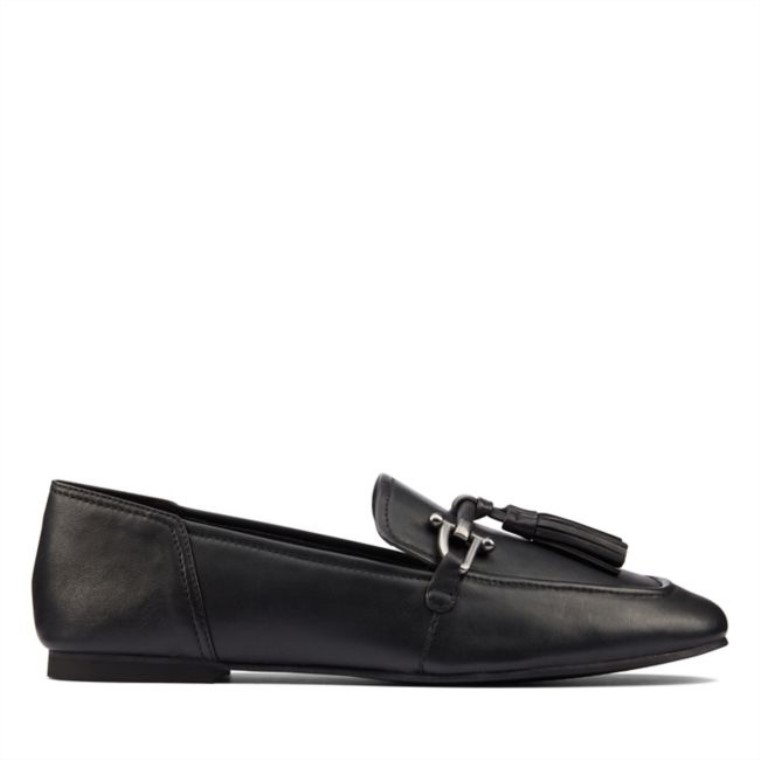 Clarks Cuero Negro Pure 2 Borlas Cuero Negro