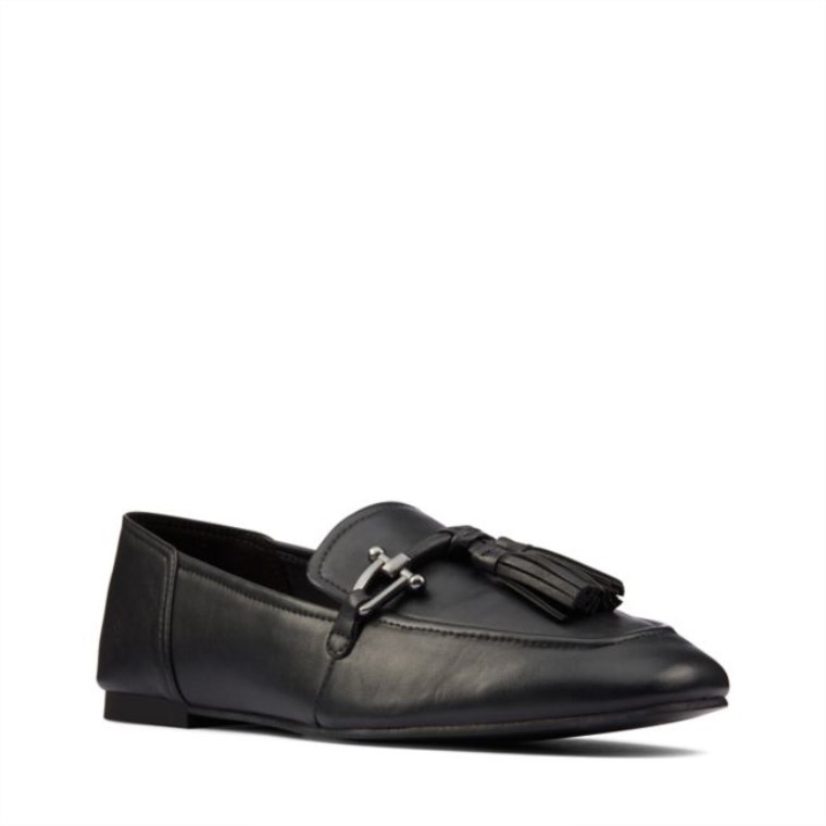 Clarks Cuero Negro Pure 2 Borlas Cuero Negro