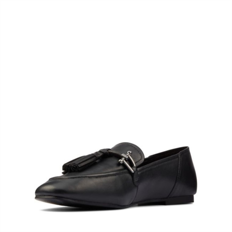 Clarks Cuero Negro Pure 2 Borlas Cuero Negro