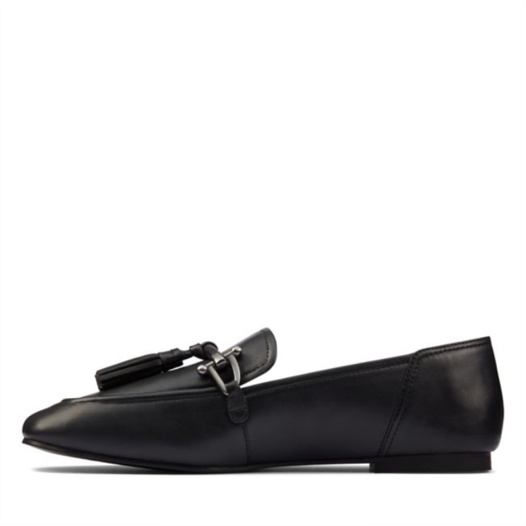 Clarks Cuero Negro Pure 2 Borlas Cuero Negro