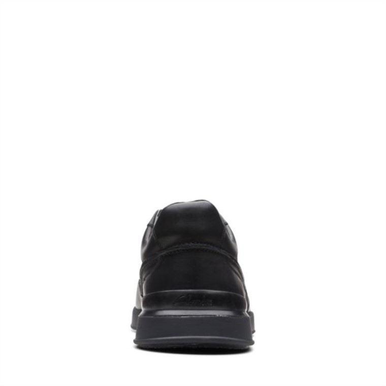 Cuero Negro Clarks Race Lite Encaje Cuero Negro