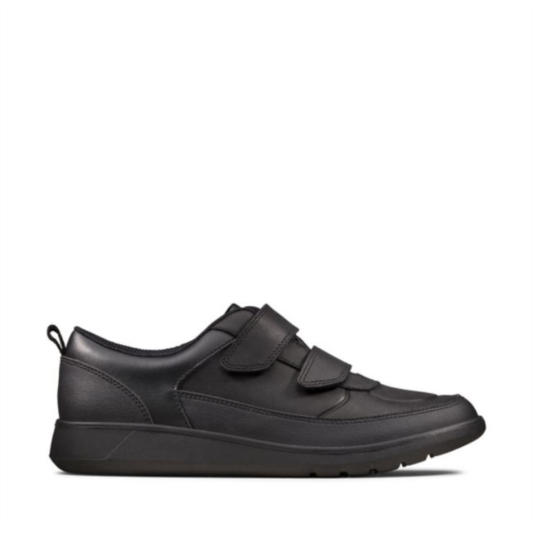 Clarks Cuero Negro Scape Flare Juvenil Cuero Negro