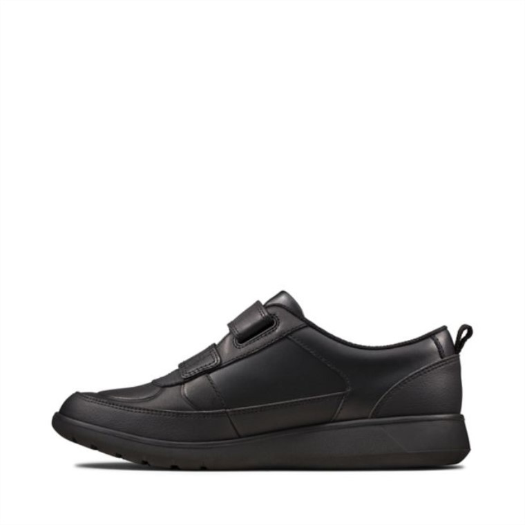 Clarks Cuero Negro Scape Flare Juvenil Cuero Negro