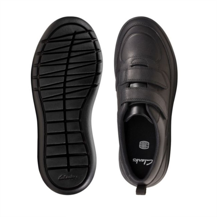 Clarks Cuero Negro Scape Flare Juvenil Cuero Negro