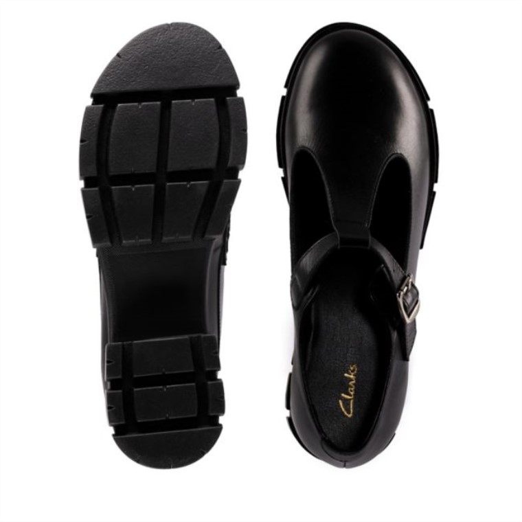 Clarks Cuero Negro Barra Teala Cuero Negro