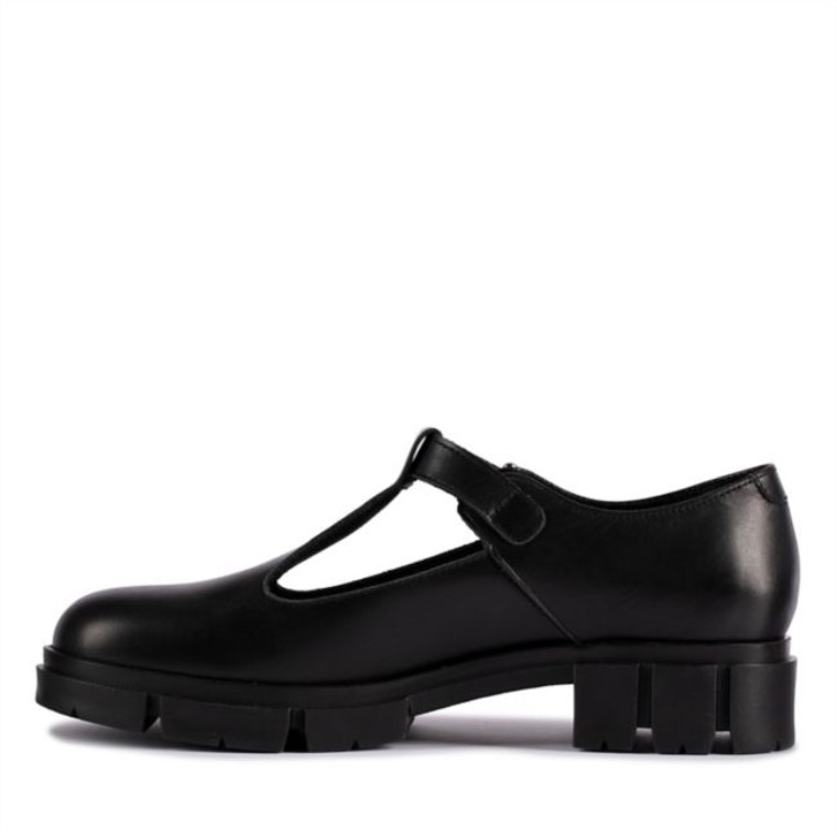 Clarks Cuero Negro Barra Teala Cuero Negro